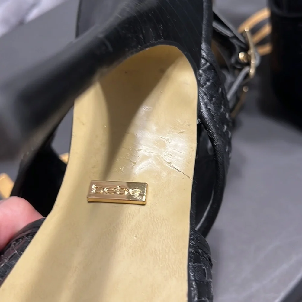 Bebe Black Platform Heels - Picture 4 of 8